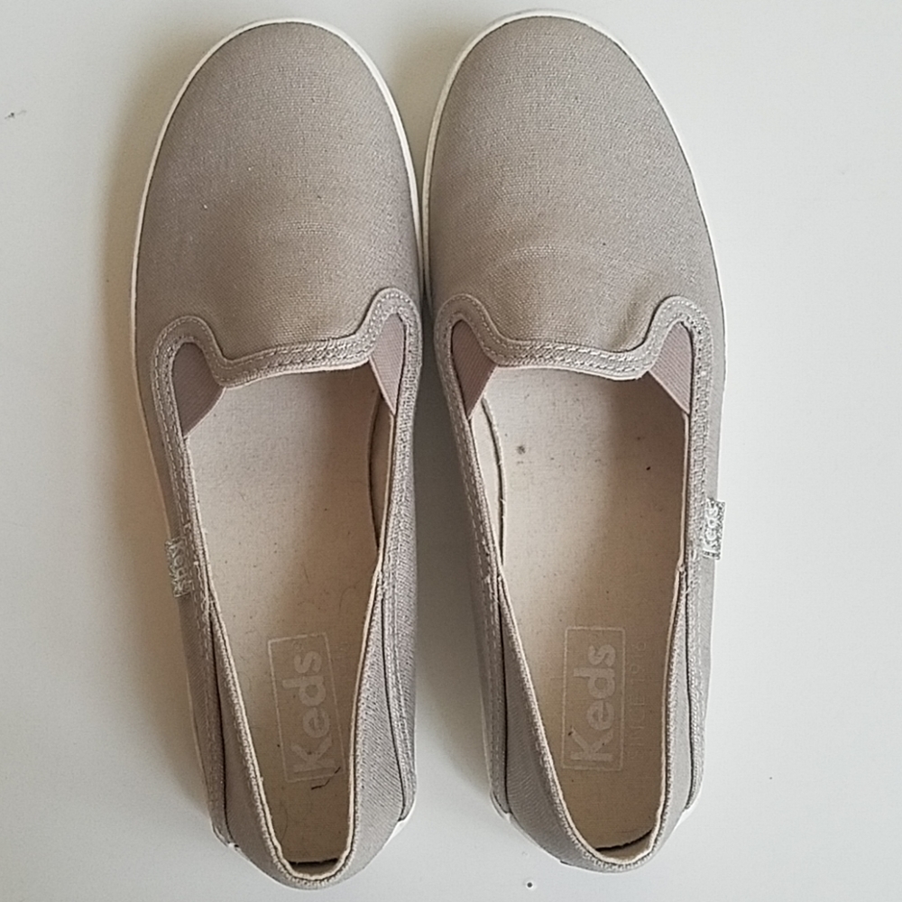 Gold and Tan Ked Slip On Shoes